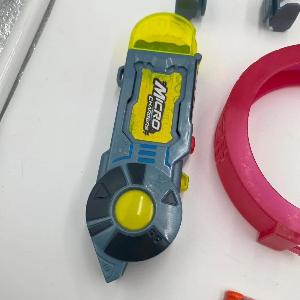 Micro Chargers Track Pieces with Car and Non-working Launcher Race Toy Parts Lot